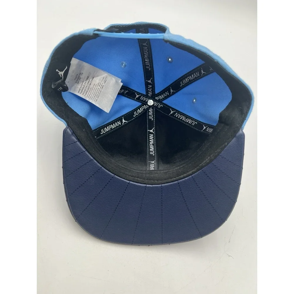 Nike Air Jordan Youth Snapback Hat Blue Navy‎ Faux Leather Brim #23 Cap